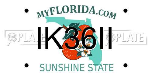 IK36II Florida License Plate