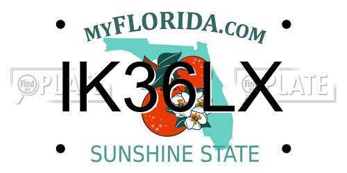 IK36LX Florida License Plate