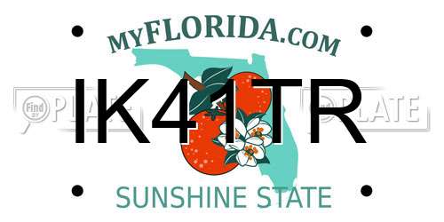 IK41TR Florida License Plate