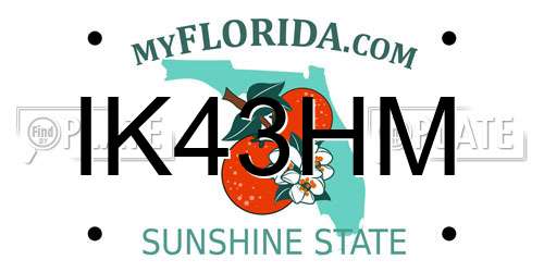 IK43HM Florida License Plate