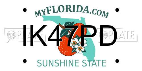 IK47PD Florida License Plate