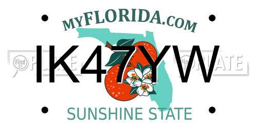 IK47YW Florida License Plate