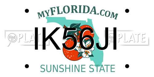 IK56JI Florida License Plate