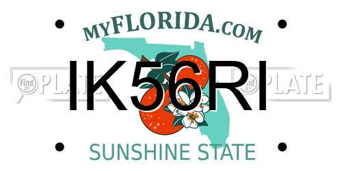 IK56RI Florida License Plate