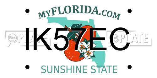 IK57EC Florida License Plate