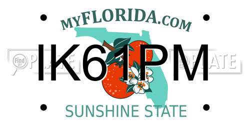 IK61PM Florida License Plate