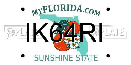 IK64RI Florida License Plate