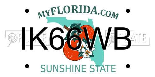 IK66WB Florida License Plate