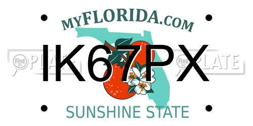 IK67PX Florida License Plate