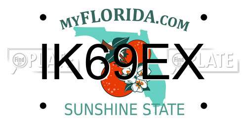 IK69EX Florida License Plate