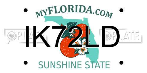 IK72LD Florida License Plate