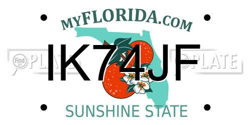 IK74JF Florida License Plate