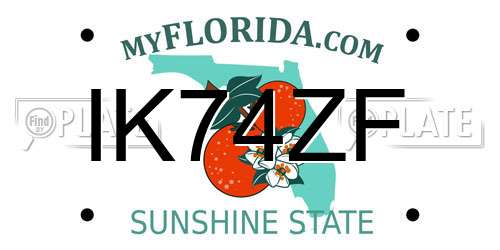 IK74ZF Florida License Plate