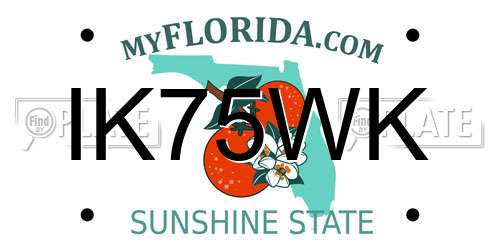 IK75WK Florida License Plate