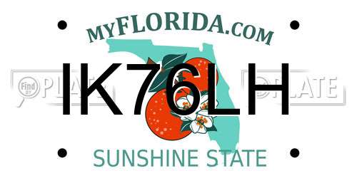 IK76LH Florida License Plate