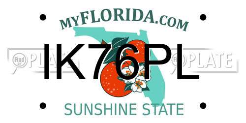 IK76PL Florida License Plate