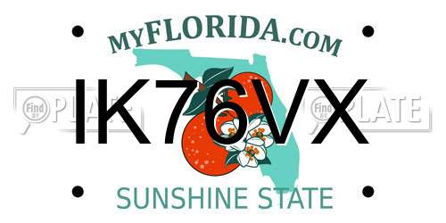 IK76VX Florida License Plate