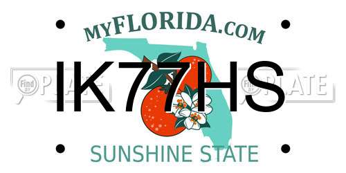 IK77HS Florida License Plate