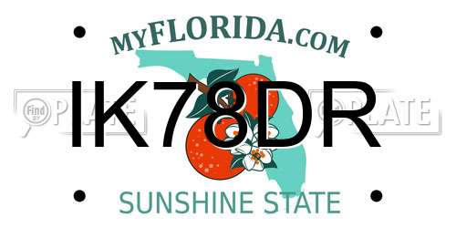 IK78DR Florida License Plate