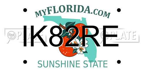 IK82RE Florida License Plate