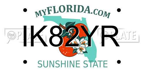 IK82YR Florida License Plate