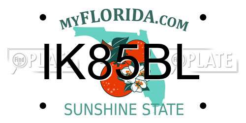 IK85BL Florida License Plate