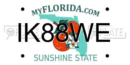 IK88WE Florida License Plate
