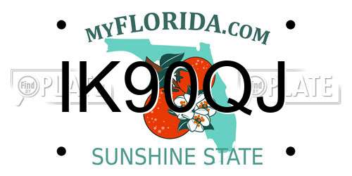 IK90QJ Florida License Plate