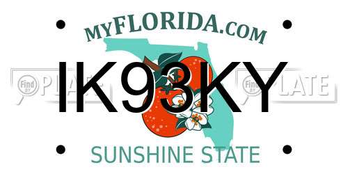 IK93KY Florida License Plate