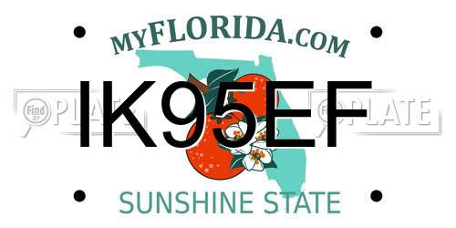 IK95EF Florida License Plate