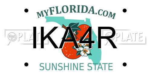 IKA4R Florida License Plate