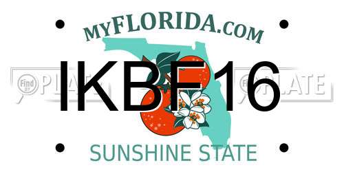 IKBF16 Florida License Plate