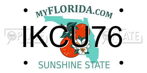 IKCU76 Florida License Plate