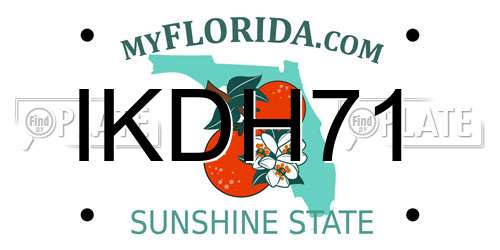 IKDH71 Florida License Plate