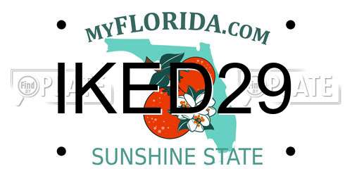 IKED29 Florida License Plate