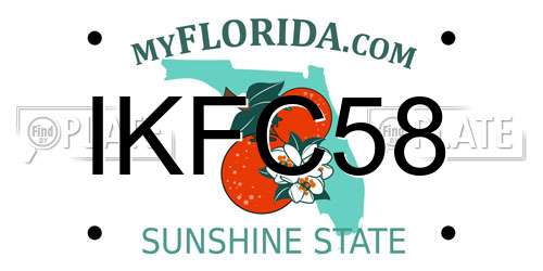 IKFC58 Florida License Plate