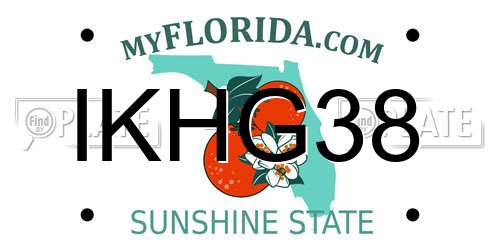 IKHG38 Florida License Plate
