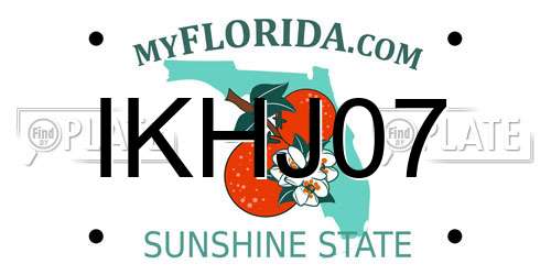 IKHJ07 Florida License Plate