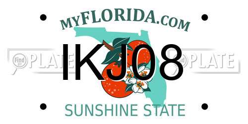 IKJ08 Florida License Plate