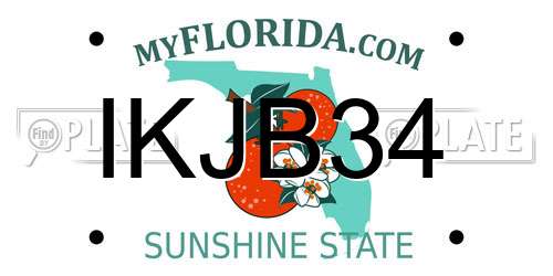 IKJB34 Florida License Plate