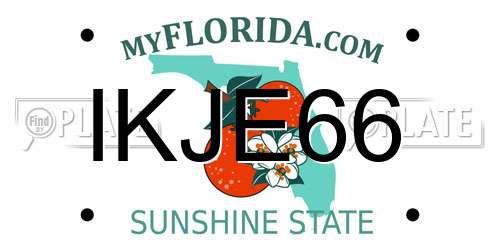 IKJE66 Florida License Plate
