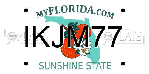 IKJM77 Florida License Plate