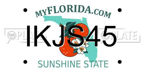 IKJS45 Florida License Plate
