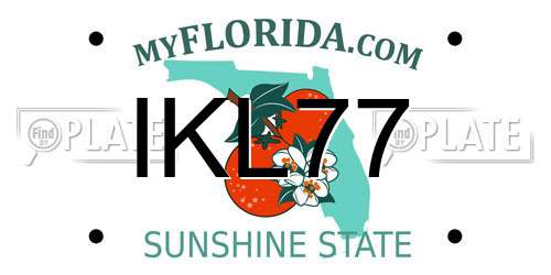 IKL77 Florida License Plate