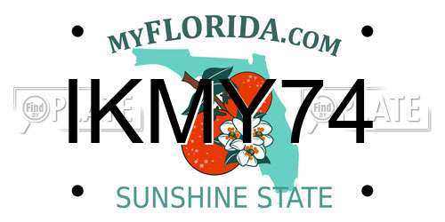 IKMY74 Florida License Plate