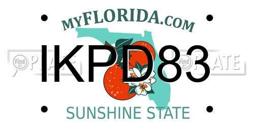 IKPD83 Florida License Plate