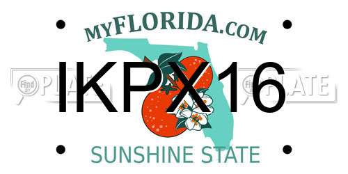 IKPX16 Florida License Plate