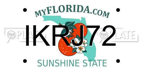IKRJ72 Florida License Plate
