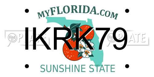 IKRK79 Florida License Plate