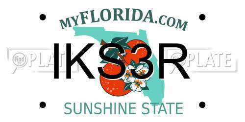 IKS3R Florida License Plate